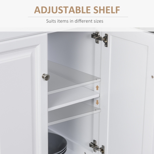 HOMCOM Extendable Kitchen Island Cart on Wheels with Counter Drawer Cabinet, Towel Racks Versatile Use for Dining Kitchens Rooms