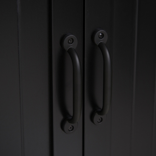 HOMCOM 48" Kitchen Pantry Cabinet, Freestanding Kitchen Storage Cabinet with Adjustable Shelves and Doors, Black