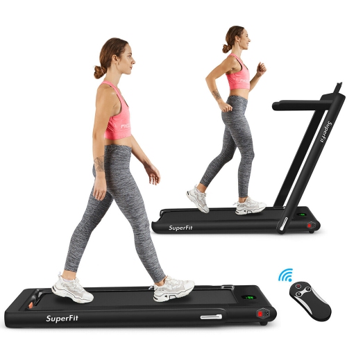 Superfit 2.25HP 2 in 1 Folding Treadmill/Walking Pad W/Bluetooth