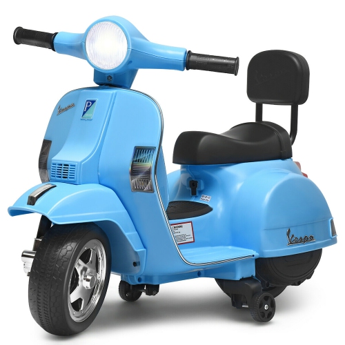 Costway 6V Kids Ride On Vespa Scooter Motorcycle for Toddler w/ Training Wheels