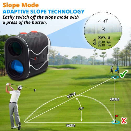 Télémètre de golf STELLATE avec technologie de réglage de la pente, verrou de drapeau, distance de 600 verges, Jolt
