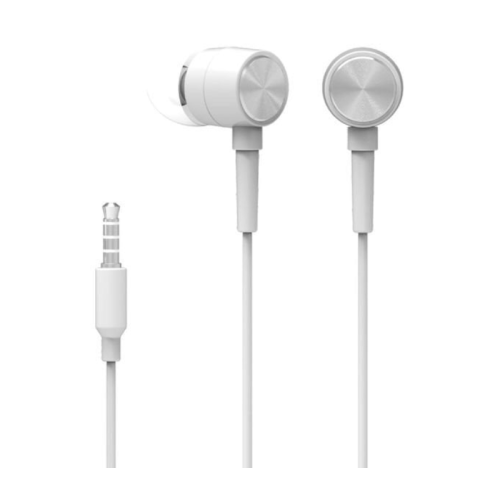 HP In-Ear Stereo Headphones with Volume Control and Microphone, White