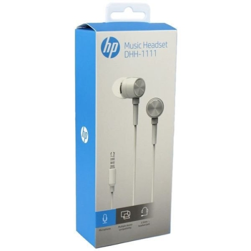 HP In-Ear Stereo Headphones with Volume Control and Microphone, White