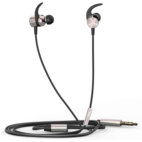 HP - Écouteurs Stéréo Intra-Auriculaire avec Contrôle du Volume et Microphone, Or