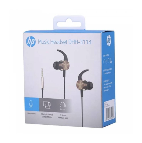 HP - Écouteurs Stéréo Intra-Auriculaire avec Contrôle du Volume et Microphone, Or