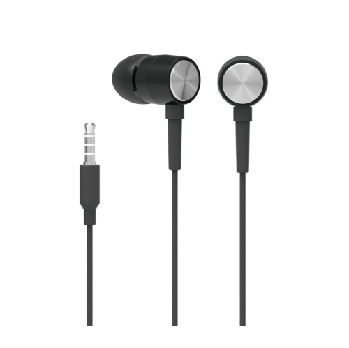 HP - In-Ear Stereo Headphones with Volume Control and Microphone, Black