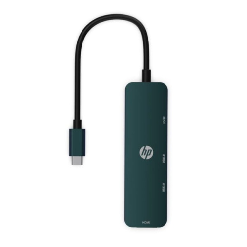 HP - USB A 3.1 Male to USB A Female 3.0 Adapter, HDMI Female 4k, with SD / TF Card Reader, Black