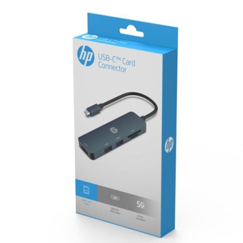 HP - USB A 3.1 Male to USB A Female 3.0 Adapter, HDMI Female 4k, with SD / TF Card Reader, Black