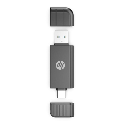 HP – Adaptateur USB A 3.1 vers USB C avec lecteur de cartes SD/TF, noir