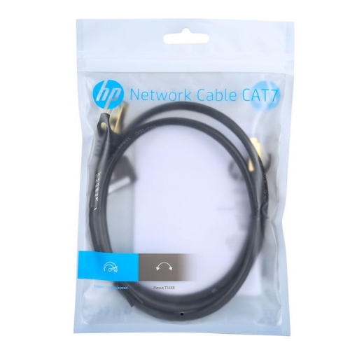HP - Câble Réseau Ethernet Cat7 F/FTP, 600MHz, 10Gbps, RJ45, Longeur 1 Mètre, Noir
