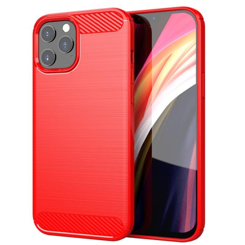 PANDACO Red Brushed Metal Case for iPhone 12 Pro Max