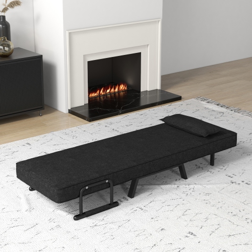 Costway Folding 5 Position Convertible Sleeper Bed Armchair Lounge w/ Pillow Light