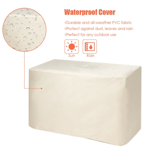 Gymax 42'' Rectangular Propane Gas Fire Pit 60,000 Btu Heater Outdoor Table W/ Cover