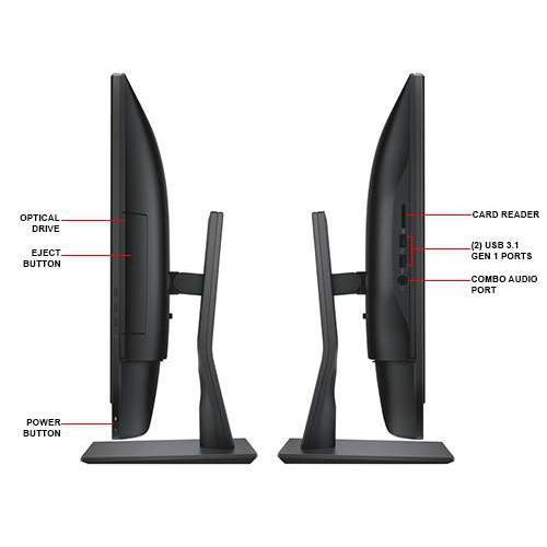 Refurbished - Dell OptiPlex 7450 All in One Computer, 23.8" 1080p Screen (Intel Core i5 7500 CPU, 8GB RAM, 500GB HDD)