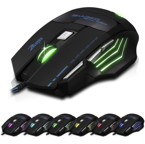 WINGOMART T6 Game Gaming Mouse Mice by ZELOTES Professional LED Optical 7200 DPI 7 Button USB Wired for gamer Adjustable DPI