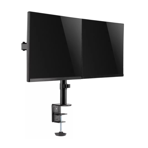 AMER Dual Monitor Desk Mount with C-Clamp | Heavy Duty Fully Adjustable Arms Holds 2 VESA Screens up to 32"