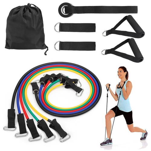Complete Gym-in-a-Box [Resistance Bands(150 lbs)|Agility Ladder|Speed Parachute|Electronic Skipping Rope|Glider Discs|Training Cones|Stretching Band]