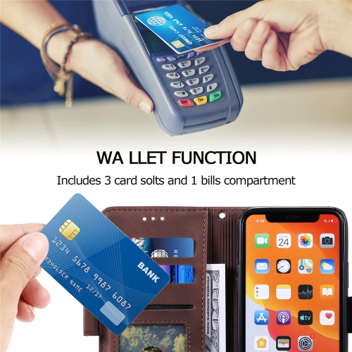 Étui-portefeuille magnétique en cuir de luxe avec support pour carte Étui-support pour téléphone Coque pour Note 20 de Samsung