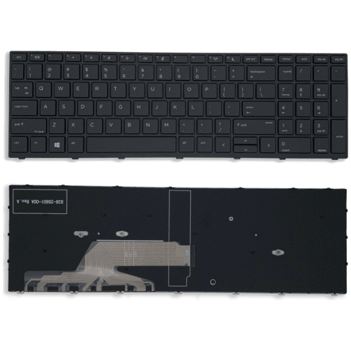 HP ProBook 450 G5 455 G5 470 G5 US English Keyboard Replacement with Frame - Model L01028-001