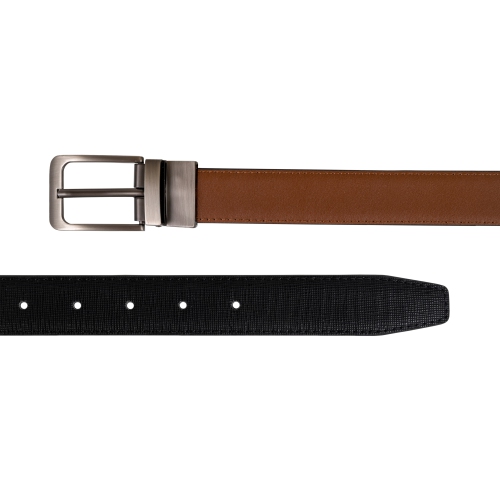 CHAMPS Leather One Size Reversible and Adjustable Belt, BlackBrown