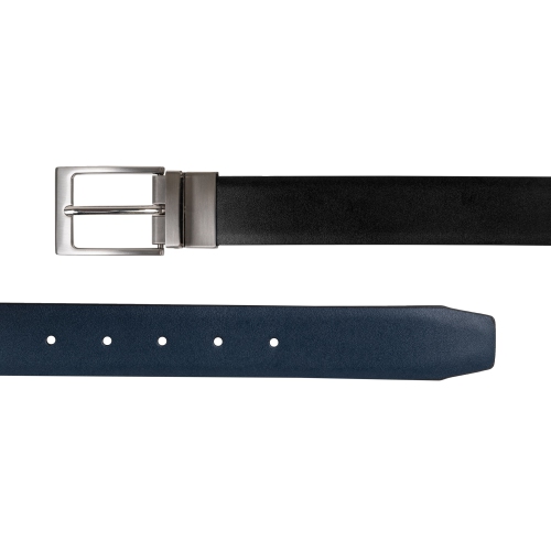 CHAMPS Leather One Size Reversible and Adjustable Belt, NavyBlack