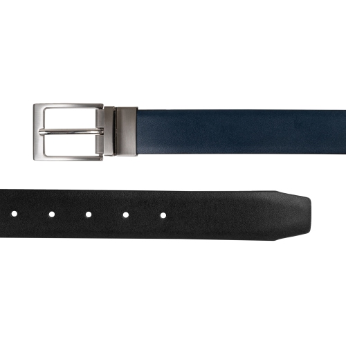 CHAMPS Leather One Size Reversible and Adjustable Belt, NavyBlack