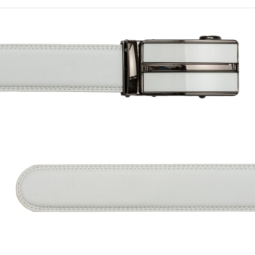 CHAMPS Leather Automatic and Adjustable Belt, White
