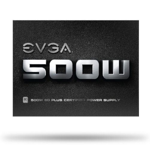 EVGA 100-W1-0500-KR 500 W1, 80+ White 500W, 3 Year Warranty, Power Supply 100-W1-0500-KR