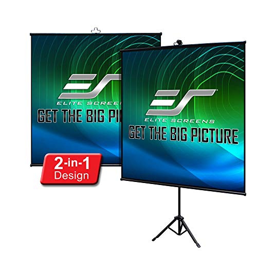 Elitescreens Tripod Lite Wall Series 2 in 1 Portable Projector Screen Dual Tripod Stand/Wall Mount Indoor/Outdoor ...