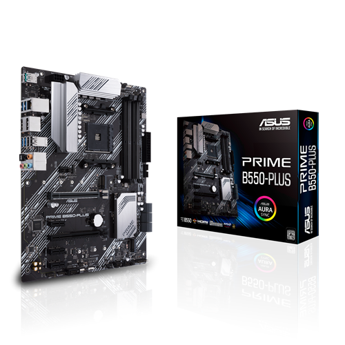 ASUS Prime B550-Plus ATX Motherboard – AMD Ryzen, PCIe 4.0, DDR4 Memory