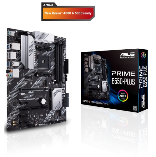 ASUS Prime B550-Plus ATX Motherboard – AMD Ryzen, PCIe 4.0, DDR4 Memory
