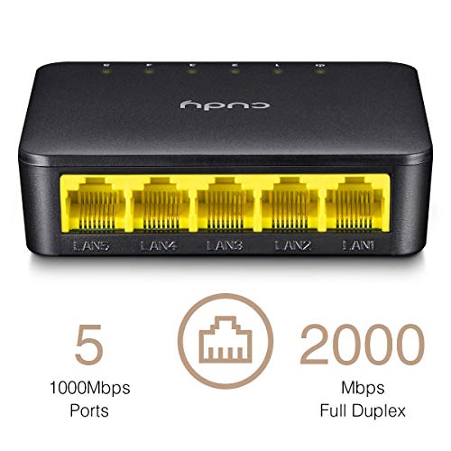 Cudy GS105D 5-Port Gigabit Ethernet Unmanaged Switch - Desktop, Fanless, Plug and Play