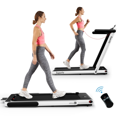 SuperFit 2.25HP 2 in 1 Folding Treadmill W/ APP Control Speaker Remote Control