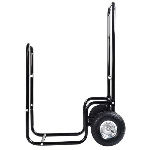Costway Firewood Log Carrier Rack Fireplace Wood Mover Caddy Dolly Cart w/ Wheel Outdoor