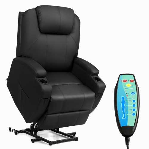 Costway Electric Lift Power Recliner Chair Heated Massage Sofa Lounge w/ Remote Control
