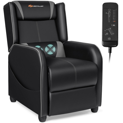 Goplus Massage Gaming Recliner Chair Single Living Room Sofa Home Theater Seat