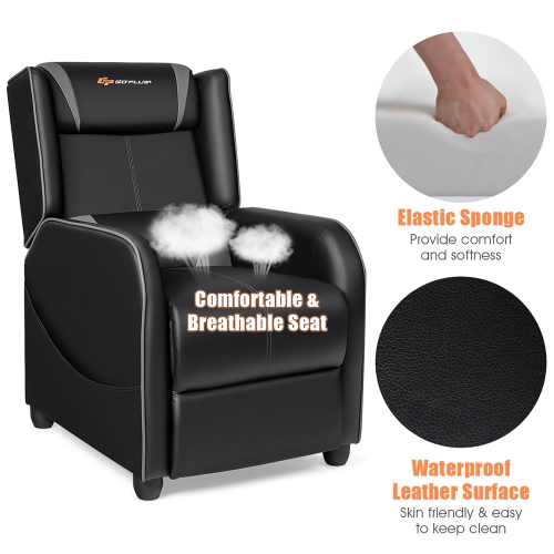 Goplus Massage Gaming Recliner Chair Single Living Room Sofa Home Theater Seat