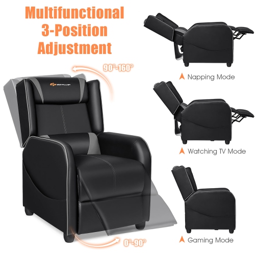 Goplus Massage Gaming Recliner Chair Single Living Room Sofa Home Theater Seat