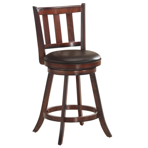 Costway Set of 2 25'' Swivel Bar stool Leather Padded Dining Kitchen Pub Bistro Chair