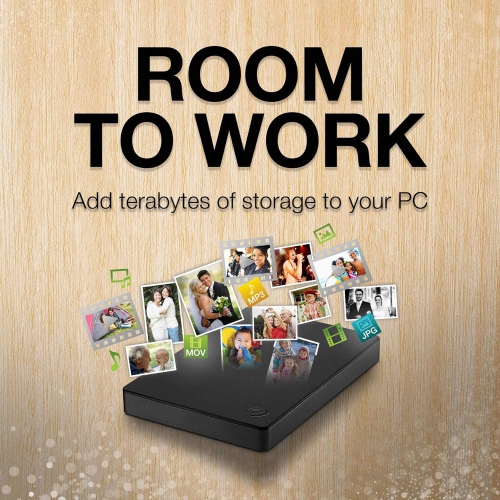 Disque dur externe portatif 1&nbsp;To de Seagate – USB 3,0 pour PC, Mac, PS4 et Xbox, service de sauvetage de 1 ans, noir