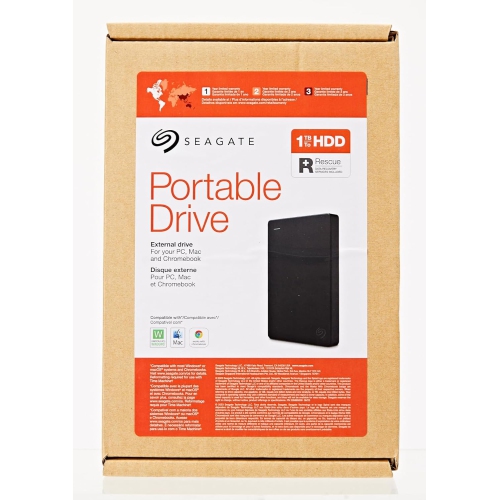 Disque dur externe portatif 1&nbsp;To de Seagate – USB 3,0 pour PC, Mac, PS4 et Xbox, service de sauvetage de 1 ans, noir