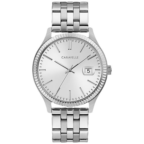 Caravelle Dress 41mm Men's Fashion Watch - Silver/Silver-White