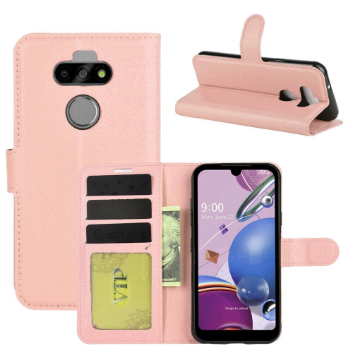 [CS] LG K31 / K30 2020 Case, Magnetic Leather Folio Wallet Flip Case Cover with Card Slot, Rose Gold