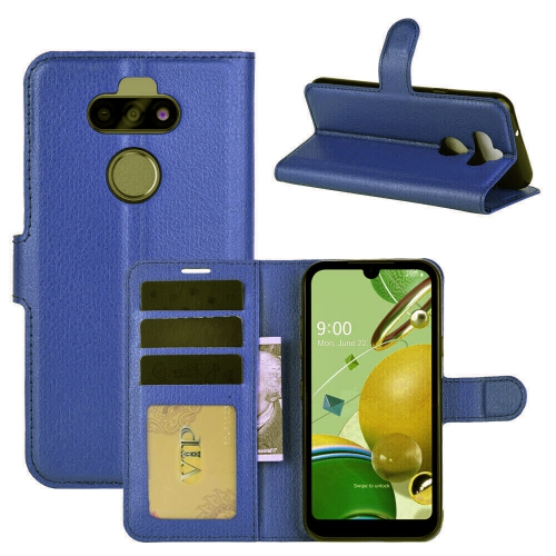 [CS] LG K31 / K30 2020 Case, Magnetic Leather Folio Wallet Flip Case Cover with Card Slot, Navy