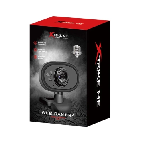 Xtrike Me - USB 2.0 Webcam 640 x 480 Windows and Mac OS Compatible Black