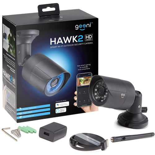 Caméra de sécurité extérieure Wi-Fi intelligente Geeni HD Hawk 2