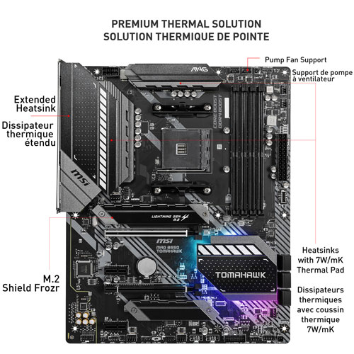 MSI MAG B550 Tomahawk ATX AM4 DDR4 Motherboard for AMD Ryzen 3000/4000/5000 Series CPUs