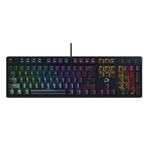 Dareu Mechanical Gaming Keyboard Wired Rainbow RGB Backlit 104-Key equipped with Mechanical D-Switch that can hold up until 50 Million Clicks