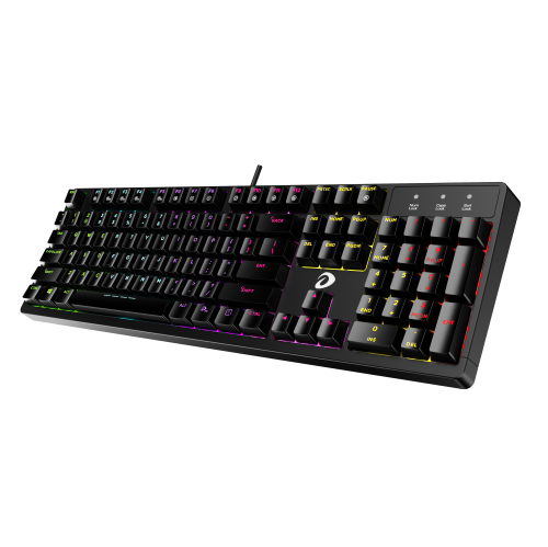 Dareu Mechanical Gaming Keyboard Wired Rainbow RGB Backlit 104-Key equipped with Mechanical D-Switch that can hold up until 50 Million Clicks