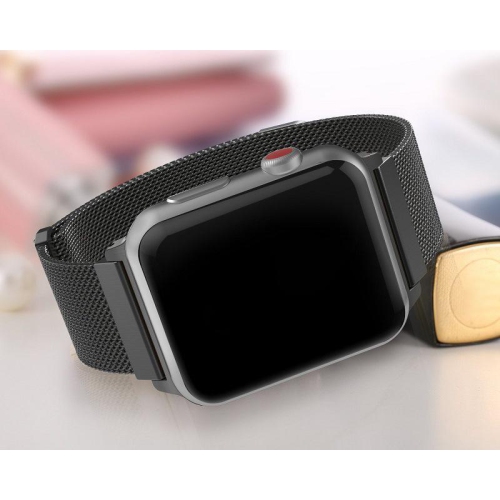 PANDACO Champagne Gold Milan Magnetic Clasp Watch Strap for Apple Watch 38mm / 40mm / 41mm / 42mm